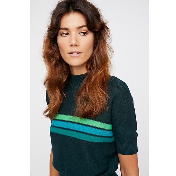 Free People Sweaters - Free People Green Way Back Mock Neck Sweater